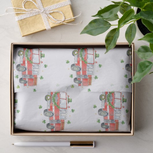 Moderne brandweerman St. Patrick's Day brandweerwa Tissuepapier (Geschenk)