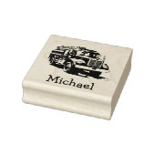 Moderne brandweerwagen gepersonaliseerde naam rubberstempel (Stempel)