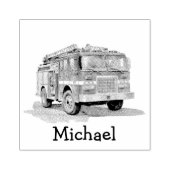 Moderne brandweerwagen gepersonaliseerde naam rubberstempel (Afrduk)