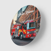 Moderne Brandweerwagen in Stad Ronde Klok (Hoek)