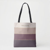 Moderne brede Stripes Gold monogram naam Tote Bag (Voorkant)