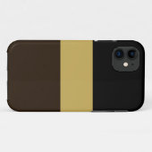 Moderne brede zwarte cacao gouden bruine strepen Case-Mate iPhone case (Achterkant (horizontaal))