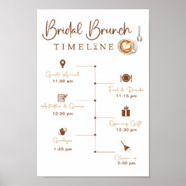 Moderne Bridal Brunch Tijdlijn Sign Poster