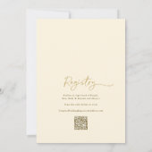 Moderne Bridal Shower Invitation Gold en Cream Kaart (Achterkant)