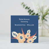 Moderne Bridal Shower-uitnodigingen:Navy Blue Kaart (Staand voorkant)