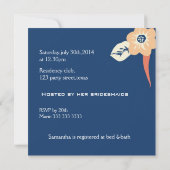 Moderne Bridal Shower-uitnodigingen:Navy Blue Kaart (Achterkant)