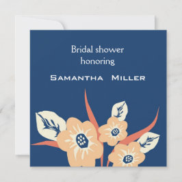 Moderne Bridal Shower-uitnodigingen:Navy Blue Kaart