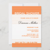 Moderne Bridal Shower-uitnodigingen: Oranje stripe Kaart (Voorkant)