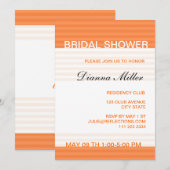 Moderne Bridal Shower-uitnodigingen: Oranje stripe Kaart (Voorkant / Achterkant)