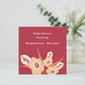 Moderne Bridal Shower-uitnodigingen:rood Kaart (Staand voorkant)