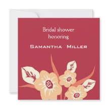 Moderne Bridal Shower-uitnodigingen:rood