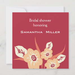 Moderne Bridal Shower-uitnodigingen:rood Kaart