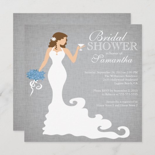 Moderne Bride Wine Bridal Shower Invitations Kaart (Voorkant / Achterkant)