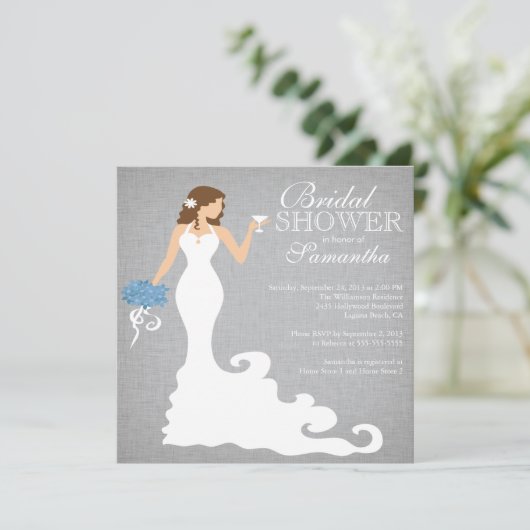 Moderne Bride Wine Bridal Shower Invitations Kaart (Staand voorkant)