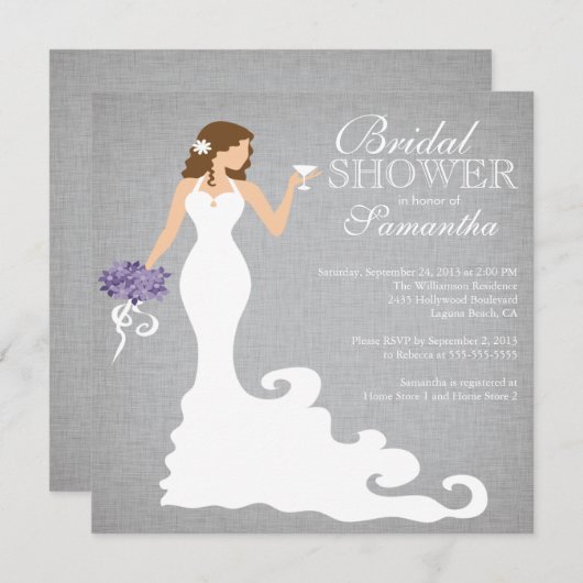 Moderne Bride Wine Bridal Shower Invitations Kaart (Voorkant / Achterkant)