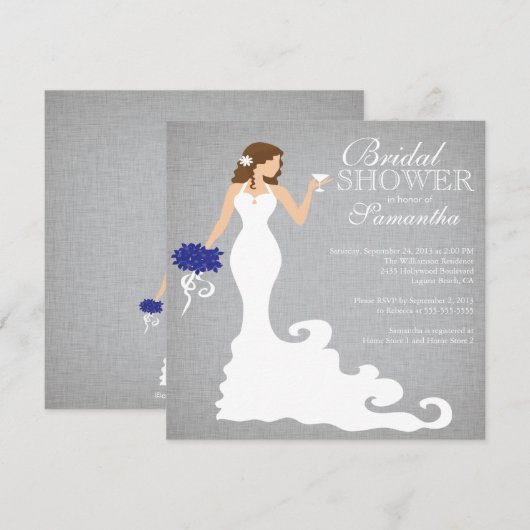 Moderne Bride Wine Bridal Shower Invitations Kaart (Voorkant / Achterkant)