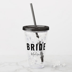 Moderne Bride zwarte handschrift van het Manuscrip Acryl Drinkbeker