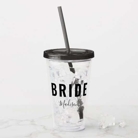 Moderne Bride zwarte handschrift van het Manuscrip Acryl Drinkbeker (Voorkant ijs)