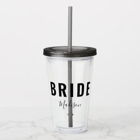 Moderne Bride zwarte handschrift van het Manuscrip Acryl Drinkbeker (Voorkant)