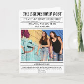 Moderne Bridemaids voorstel krant Flower Wrap (Voorkant)