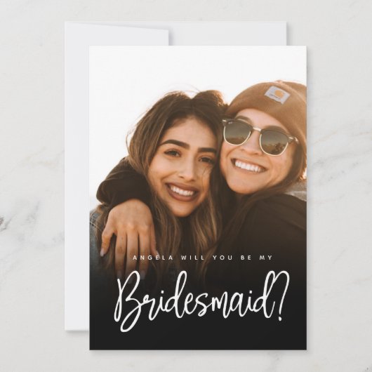 Moderne bridesmaid-ontwerpscript voor voorstel, pl (Voorkant)