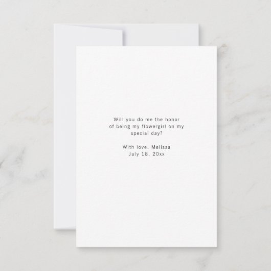 moderne bridesmaid propodsal fotokaart kaart (Achterkant)