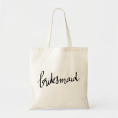 Moderne Bridesmaid Script Typografie Tote Bag (Voorkant)