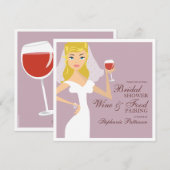 Moderne bridewijn die bridale douche geeft kaart (Voorkant / Achterkant)