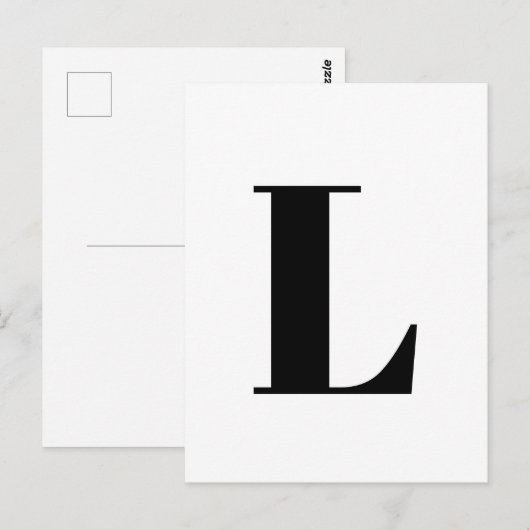 Moderne brief | Aangepast alfabet minimalistisch I Briefkaart (Voorkant / Achterkant)