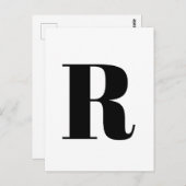 Moderne brief | Aangepast alfabet minimalistisch I Briefkaart (Voorkant / Achterkant)