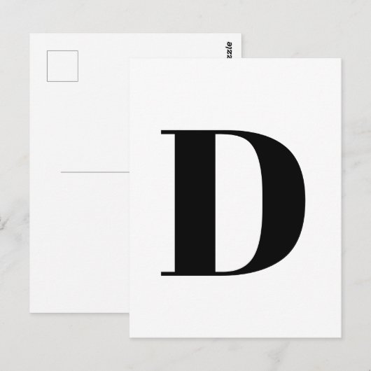Moderne brief | Aangepast alfabet minimalistisch I Briefkaart (Voorkant / Achterkant)