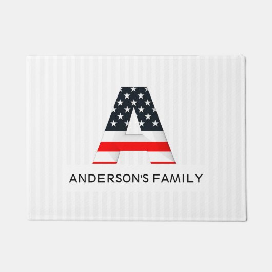 Moderne brief met de Amerikaanse vlag Deurmat (Voorkant)
