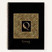 Moderne brief van persoonlijk monogram van leopard notitieboek (Voorkant)