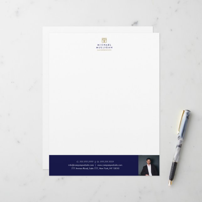 Moderne briefbriefhoofdartikelen van makelaarsagen briefhoofd (Voorkant / Achterkant in situ)