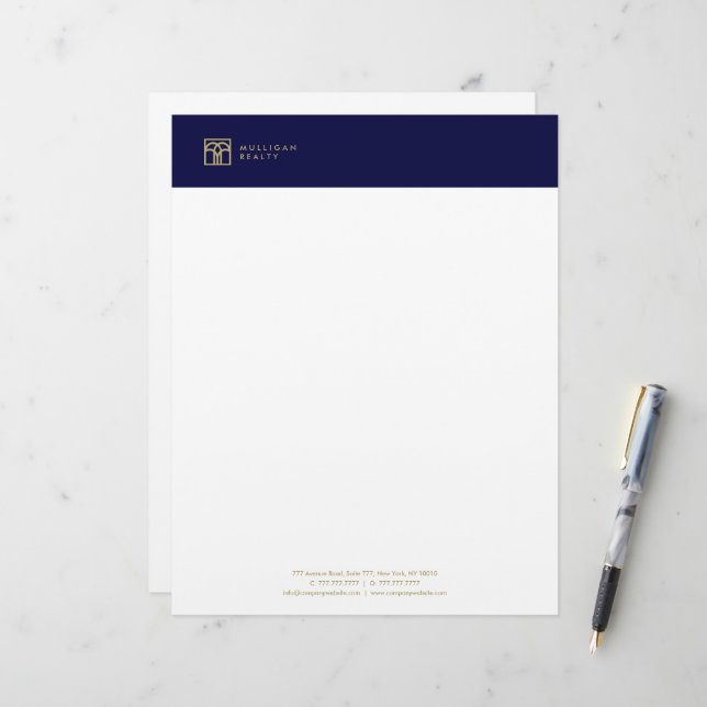 Moderne briefbriefhoofdartikelen van makelaarsagen briefhoofd (Voorkant / Achterkant in situ)