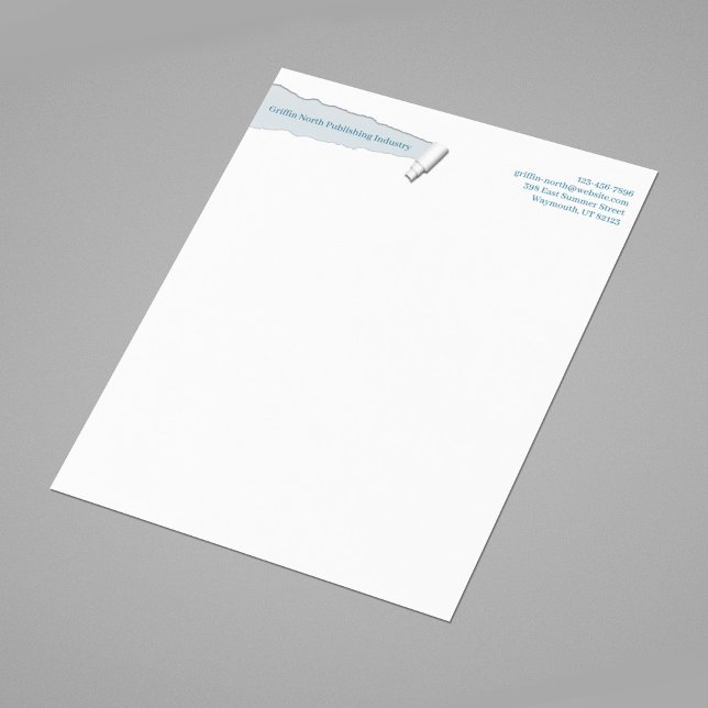 Moderne briefhoofdtemplate met gescheurde rand briefhoofd ontwerp (Creator heeft geüpload)
