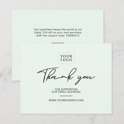 Moderne briefing bedrijfspakket Hartelijk dank Bedankkaart (Voorkant / Achterkant)