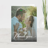 Moderne briefing foto bruiloft bedankkaart (Voorkant)