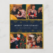 Moderne briefing & goudsneeuwvlokken Zure kerst Feestdagenkaart (Voorkant)