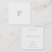 Moderne briefing minimalistische Sjabloon Gold Mon Vierkante Visitekaartje (Voorkant / Achterkant)