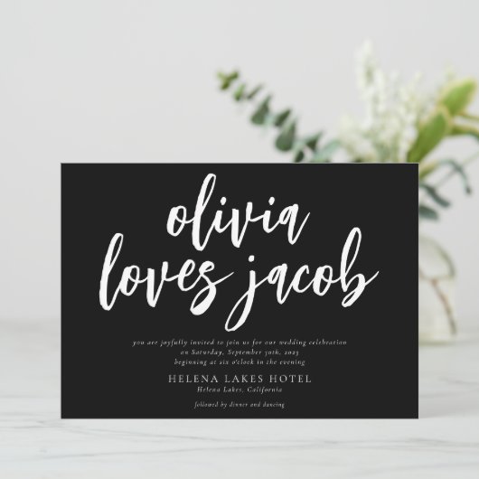 Moderne briefing QR Code Casual huwelijk Kaart (Staand voorkant)