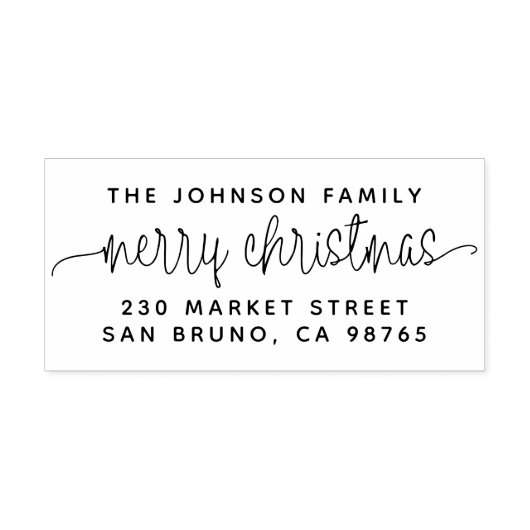 Moderne briefing voor vrolijk kerstfeest en famili  zelfinktende stempel (Design)