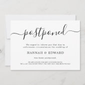Moderne briefingkaart voor uitgestelde bruiloft kaart (Voorkant)