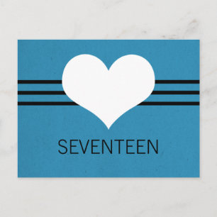 Moderne Briefkaart hartslag, blauw