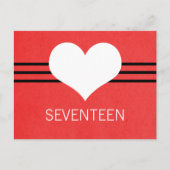 Moderne Briefkaart harttabel, rood (Voorkant)