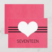 Moderne Briefkaart harttabel, roze (Voorkant / Achterkant)