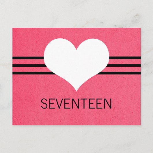 Moderne Briefkaart harttabel, roze (Voorkant)