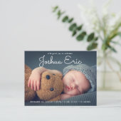 Moderne briefkaart voor foto-overlay bij geboorte (Staand voorkant)
