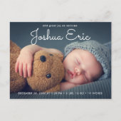 Moderne briefkaart voor foto-overlay bij geboorte (Voorkant)