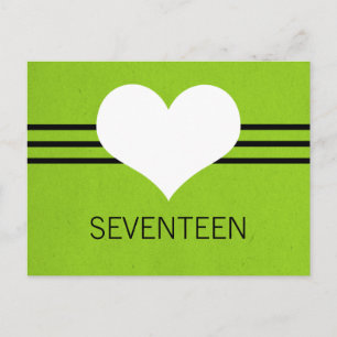 Moderne Briefkaart voor hartafeldnummers, groen